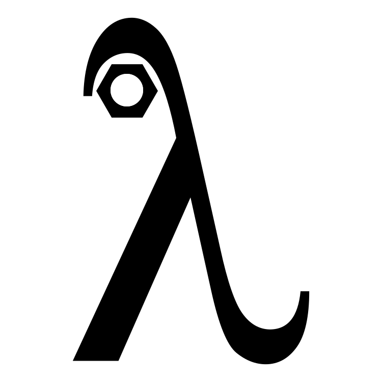 lambda character with hexagonal nut